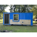 Casa contenedor azul hermoso, nuevo