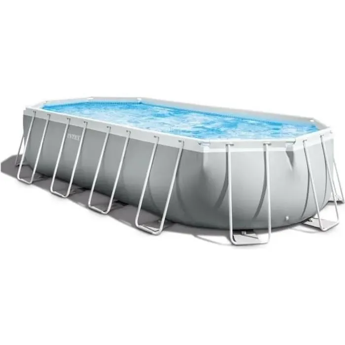 Kit de piscina tubular desmontable Intex Ultra XTR - 732 x 132 cm - Redonda (filtro de arena, cubierta, alfombrilla para el suelo, escalera) - 26340GN